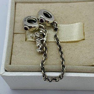 Pandora Disney, Climbing Mickey Safety Chain, Red CZ